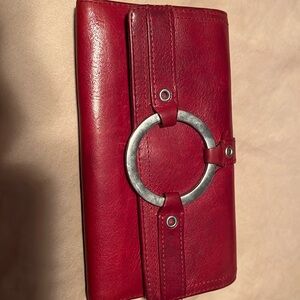 Red Leather Checkbook wallet
